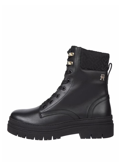 CLEATED LACE-UP Ghete cu șireturi și guler căptușit negru - Pantofi femei