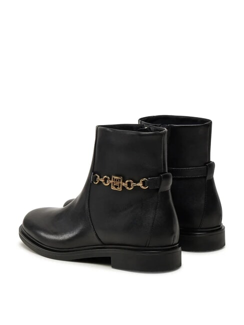 TH CHAIN Ghete joase din piele cu fermoar negru - Pantofi femei