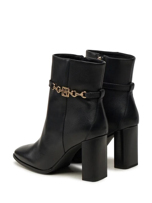 TH CHAIN Ghete din piele pentru gleznă negru - Pantofi femei