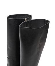 TOMMY HILFIGER TH CHAIN Ghete &icirc;nalte din piele cu lanț negru - Pantofi femei - 4