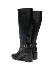 TOMMY HILFIGER TH CHAIN Ghete &icirc;nalte din piele cu lanț negru - Pantofi femei - 6