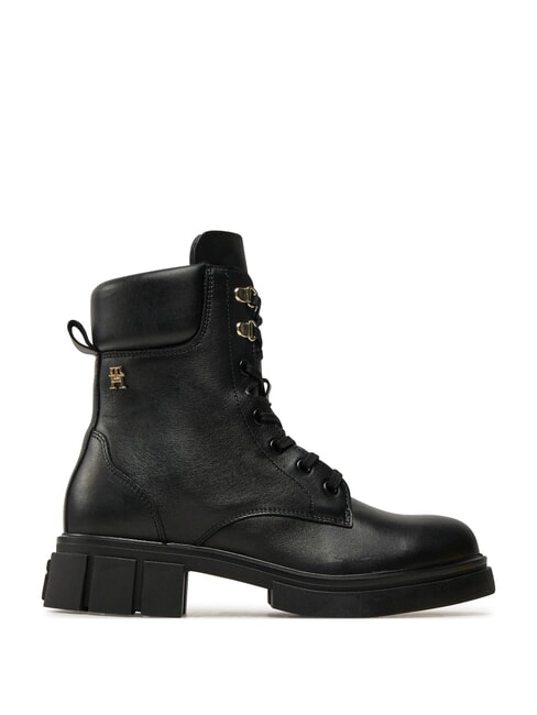 LACE -UP BIKE Ghete din piele cu șireturi negru - Pantofi femei