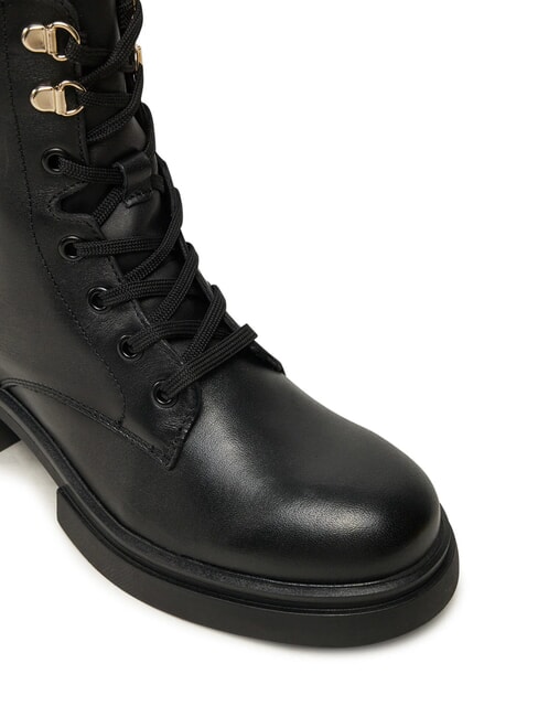 LACE -UP BIKE Ghete din piele cu șireturi negru - Pantofi femei