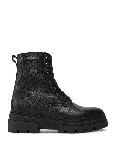 BICOLOR Ghete din piele cu șireturi negru - Pantofi femei
