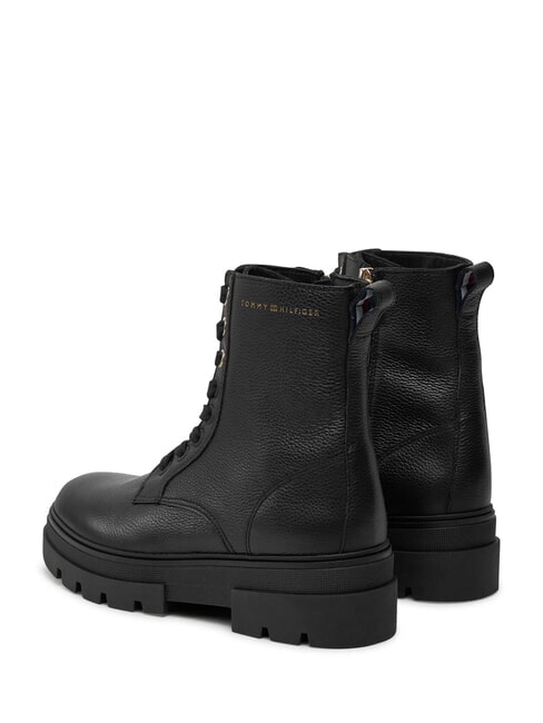 BICOLOR Ghete din piele cu șireturi negru - Pantofi femei