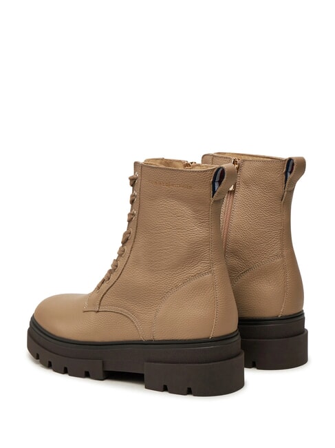 BICOLOR Ghete din piele cu șireturi bej - Pantofi femei