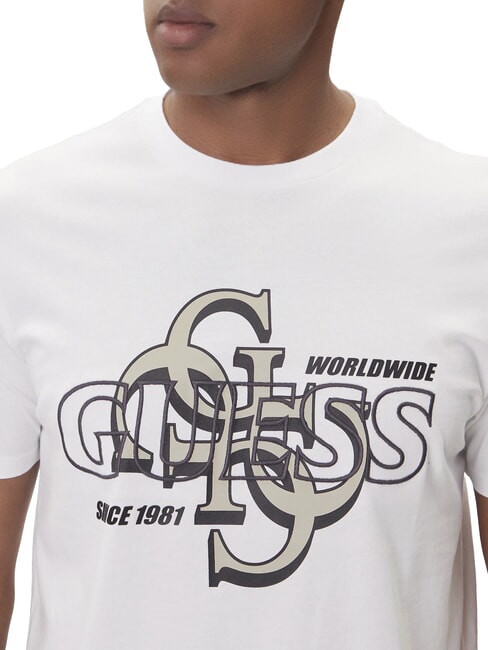 DROP SHADOW Tricou cu m&acirc;necă scurtă și imprimeu 4G alb purpuriu - tricou