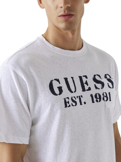 MARINA PRINT Tricou cu m&acirc;necă scurtă și buzunar alb purpuriu - tricou