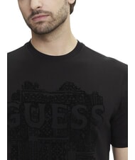 GUESS FLOCK Tricou cu m&acirc;necă scurtă, croială regulată jetbla - tricou - 3