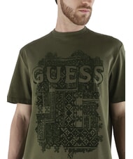 GUESS FLOCK Tricou cu m&acirc;necă scurtă, croială regulată dimineata de masline - tricou - 2