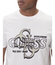 GUESS DROP SHADOW Tricou cu m&acirc;necă scurtă și imprimeu 4G alb purpuriu - tricou - 3