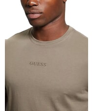 GUESS PIMA Tricou din bumbac cu logo brodat coajă de nucă - tricou - 3