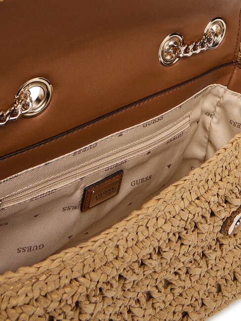 IRENE Geantă de umăr țesută, geantă crossbody natural / coniac - Genți femei