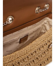 GUESS IRENE Geantă de umăr țesută, geantă crossbody natural / coniac - Genți femei - 6