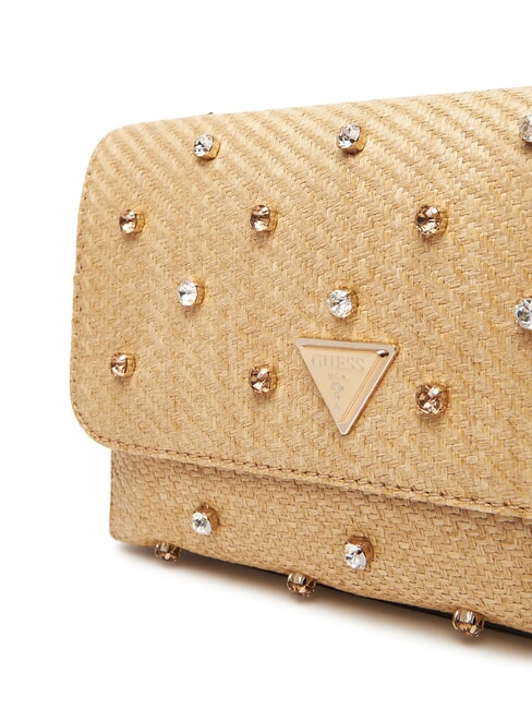 GIULLY 2 Geantă convertibilă din rafie cu clapă lalie beauty natural - Genți femei