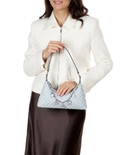 GUESS EVERLEE Geantă de umăr matlasată cu pandantive albastru cețos - Genți femei - 4