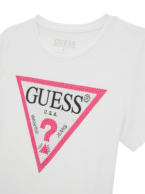 KIDS Tricou cu m&acirc;necă scurtă și strasuri alb adevărat a000 - Tricou copil