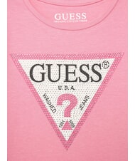 GUESS KIDS Tricou cu m&acirc;necă scurtă și strasuri roz jeleu - Tricou copil - 3