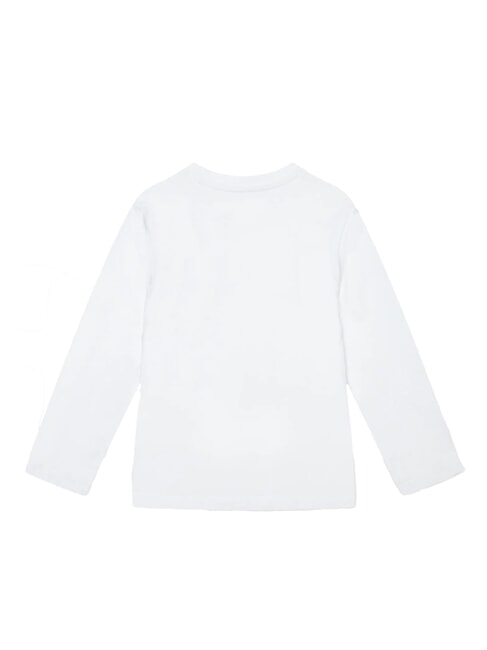 KIDS Tricou cu m&acirc;necă lungă cu ursuleț de pluș alb purpuriu - Tricou copil