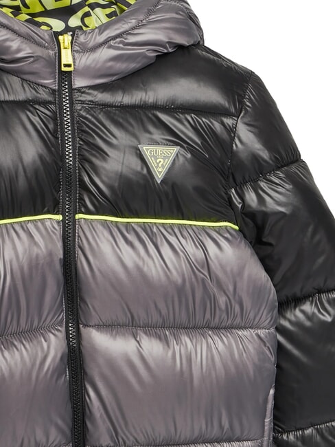 KIDS Jachetă de puf bicoloră pentru copii cu glugă combinație negru/gri - Jachete pentru copii