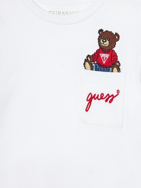 KIDS Tricou cu m&acirc;necă lungă cu ursuleț de pluș alb purpuriu - Tricou copil