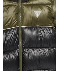 GUESS KIDS Jachetă de puf bicoloră pentru copii cu glugă combinație verde/negru - Jachete pentru copii - 3