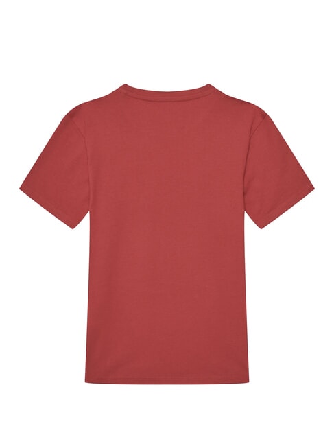 KIDS Tricou cu m&acirc;necă scurtă și emblemă cu logo roșu aprins - Tricou copil