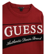 GUESS KIDS Pulover cu guler rotund pentru copii roșu chili - Pulovere pentru copii - 3