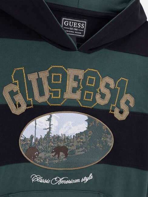 KIDS Hanorac cu dungi pentru copii combinație verde/negru - Hanorac pentru bebeluși