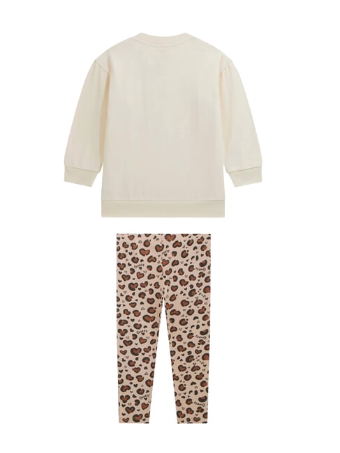 KIDS MINI ME trening pentru fete cu hanorac și pantaloni cremwhi - Treninguri pentru copii