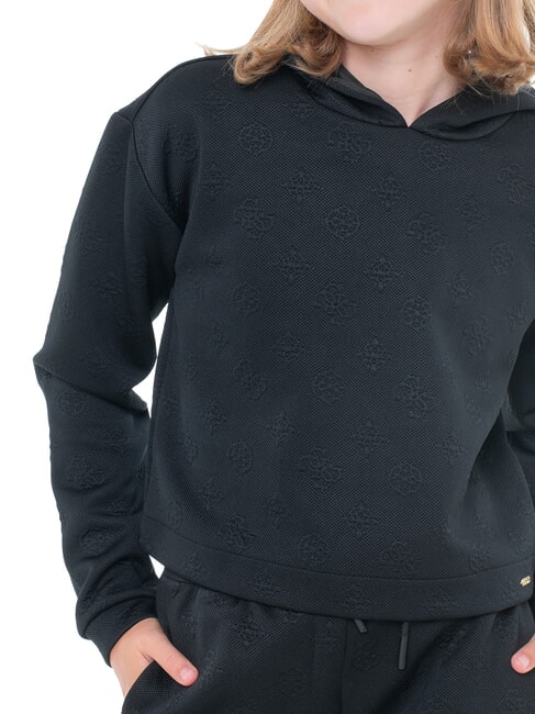 KIDS MINI ME Hanorac cu logo bujor pe toată suprafața bujor negru - Hanorac pentru bebeluși