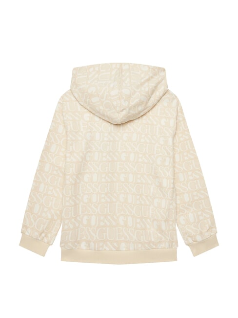 KIDS Hanorac cu logo integral logo bej - Hanorac pentru bebeluși