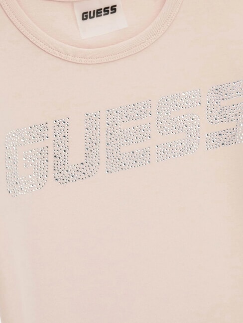 KIDS MINI ME Tricou cu m&acirc;necă scurtă pentru fete cu strasuri nisip palid - Tricou copil