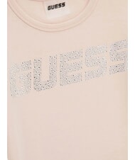 GUESS KIDS MINI ME Tricou cu m&acirc;necă scurtă pentru fete cu strasuri nisip palid - Tricou copil - 3