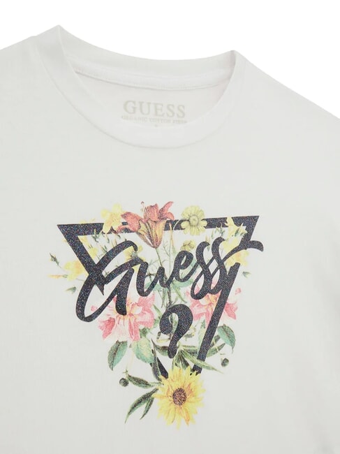 KIDS Tricou cu imprimeu floral pentru fete alb purpuriu - Tricou copil