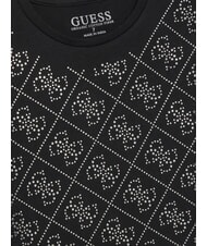 GUESS KIDS Tricou cu m&acirc;necă scurtă și logo cu strasuri jetbla - Tricou copil - 3