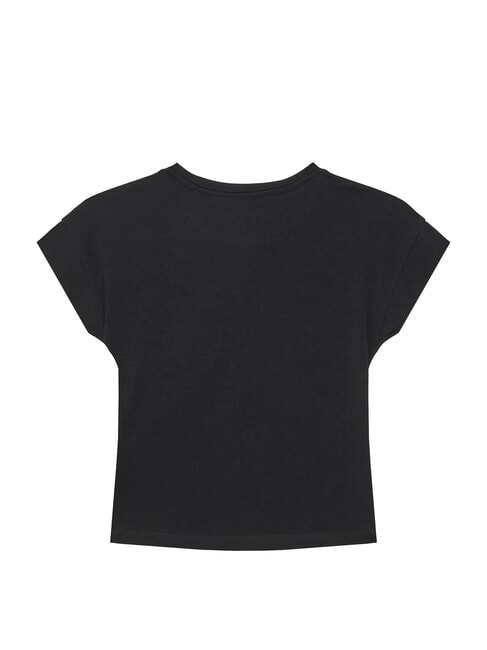 KIDS Tricou cu m&acirc;necă scurtă și logo cu strasuri jetbla - Tricou copil