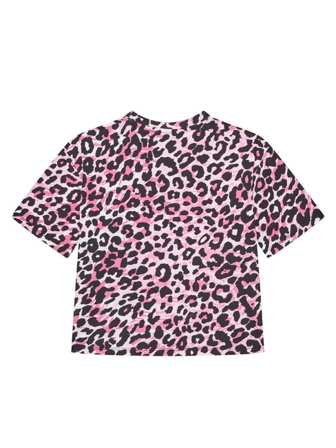 KIDS Tricou cu m&acirc;necă scurtă pentru fete combinație roz leopard - Tricou copil