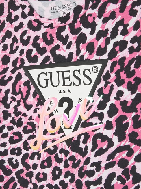 KIDS Tricou cu m&acirc;necă scurtă pentru fete combinație roz leopard - Tricou copil