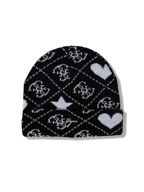 KIDS Set pălărie și eșarfă 4 g jacquard negru - Pălărie pentru copii