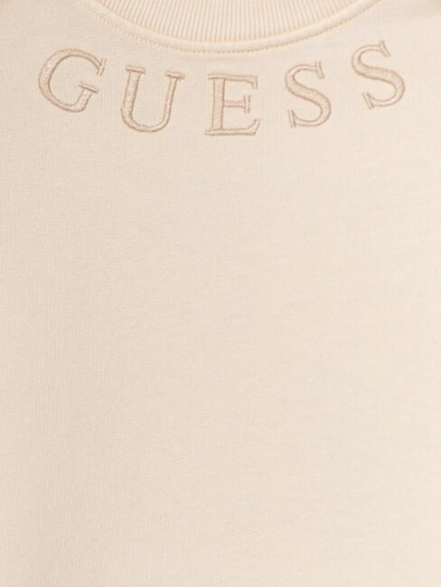 KIDS Hanorac cu guler rotund pentru fete, cu broderie cu logo bujor piersică - Hanorac pentru bebeluși