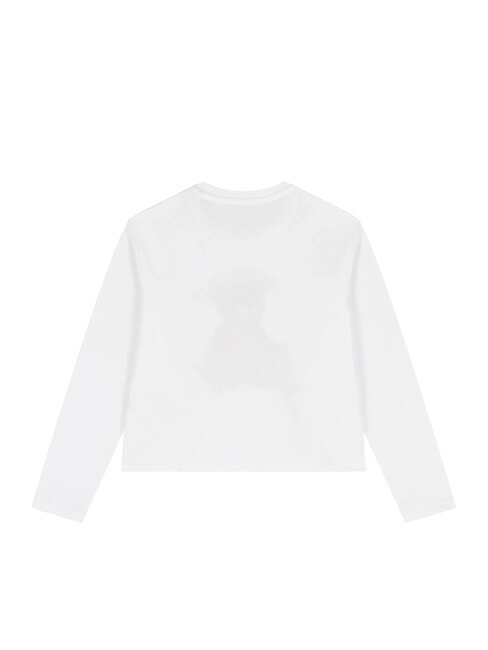 KIDS Tricou cu m&acirc;necă lungă și ursuleț de pluș alb purpuriu - Tricou copil