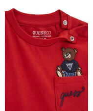 GUESS KIDS Tricou cu m&acirc;necă lungă și buzunar roșu chili - Tricou copil - 3