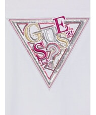 GUESS KIDS Tricou din bumbac cu imprimeu și strasuri multi alb pur - Tricou copil - 3
