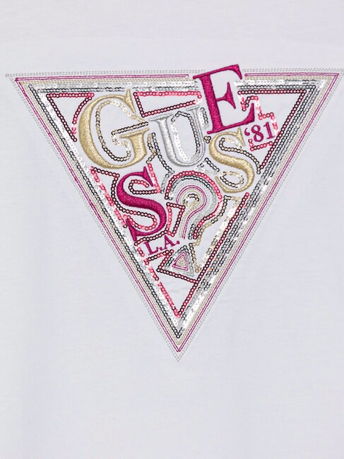 KIDS Tricou din bumbac cu imprimeu și strasuri multi alb pur - Tricou copil