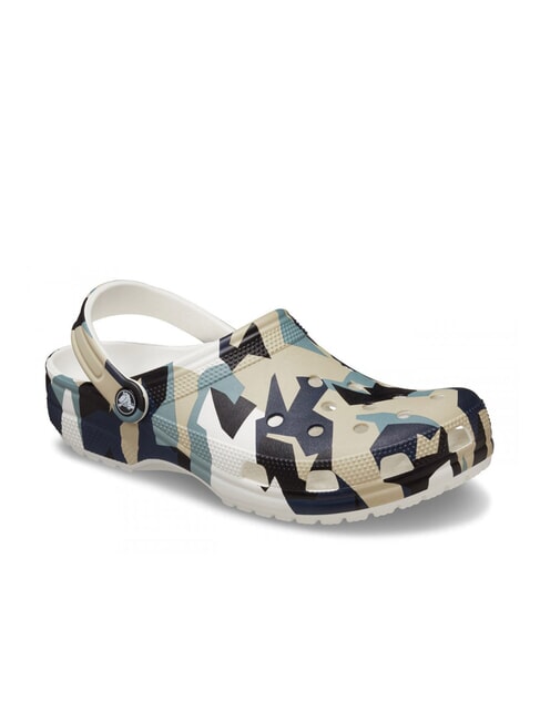 GEO CAMO Papuci sabot unisex cu imprimeu alb / multiplu - Pantofi unisex