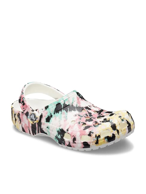 CLASSIC TIEDYE Papuci sabot pentru femei cu imprimeu multicolor/alb - Pantofi femei
