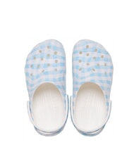 CROCS CLASSIC GINGHAM Papuci sabot imprimați pentru femei alb/albastru - Pantofi femei - 3