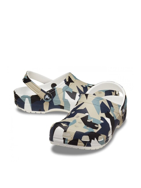 GEO CAMO Papuci sabot unisex cu imprimeu alb / multiplu - Pantofi unisex