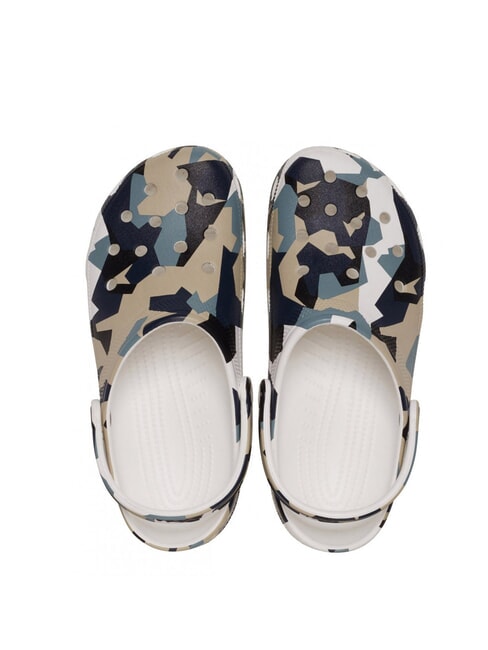 GEO CAMO Papuci sabot unisex cu imprimeu alb / multiplu - Pantofi unisex
